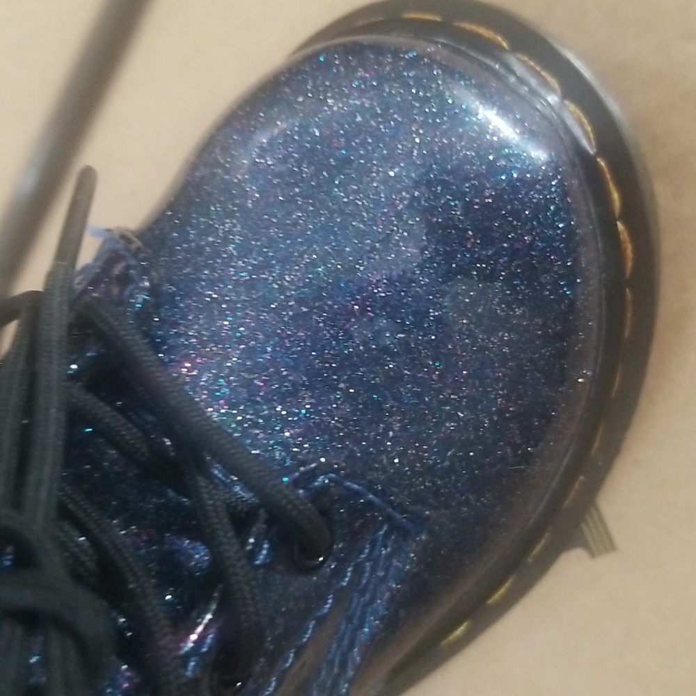 Dr Martens 1460 Blue Cosmic Glitter Boots - Picture 13 of 15